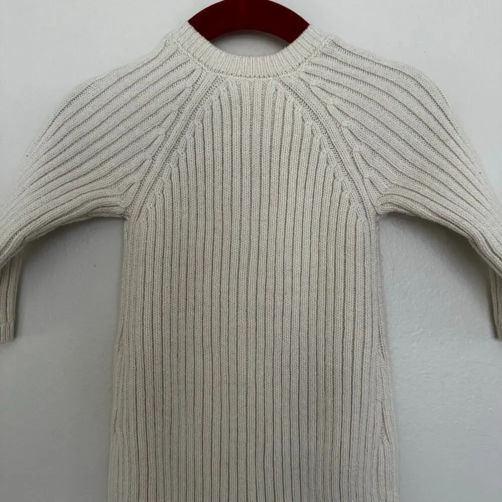 GRAYSON mini Ribbed Knit Baby Romper in Cream